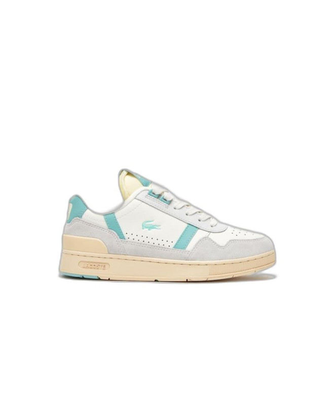 Sapatilhas Lacoste T-Clip Leather Colour Pop Branco para mulher