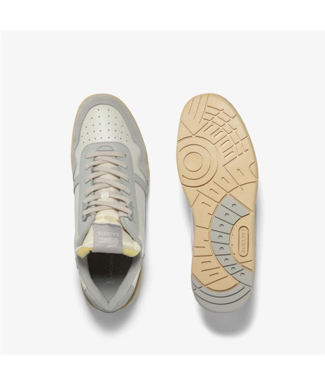 Chaussures Lacoste T-Clip Cuir Tonal Blanc Homme
