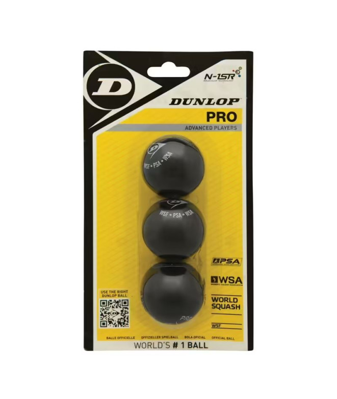 Blister de Squash Dunlop Pro 3 Bolas