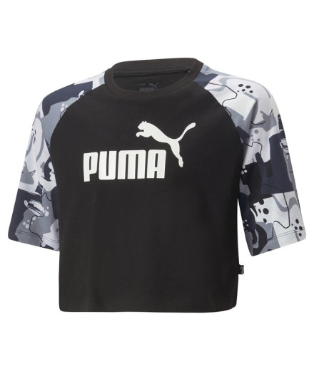 T-Shirt Puma Ess+ Street Art Ragl para rapariga Preto
