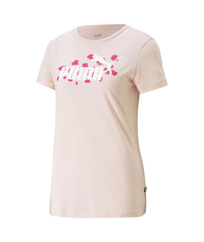 Puma Ess+ Animal T-Shirt Femme Rose Dust