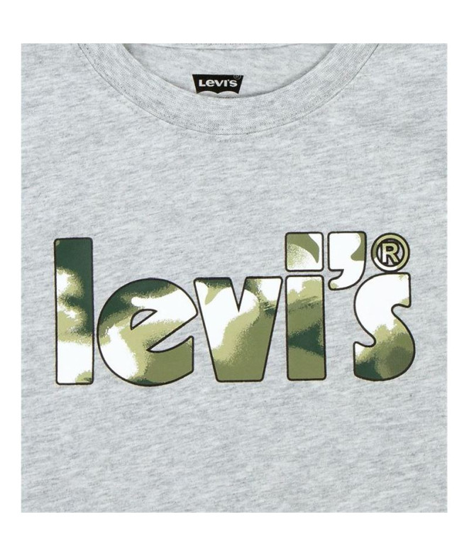 Camiseta Levi's Camo Poster Logo Gray Heather Niño