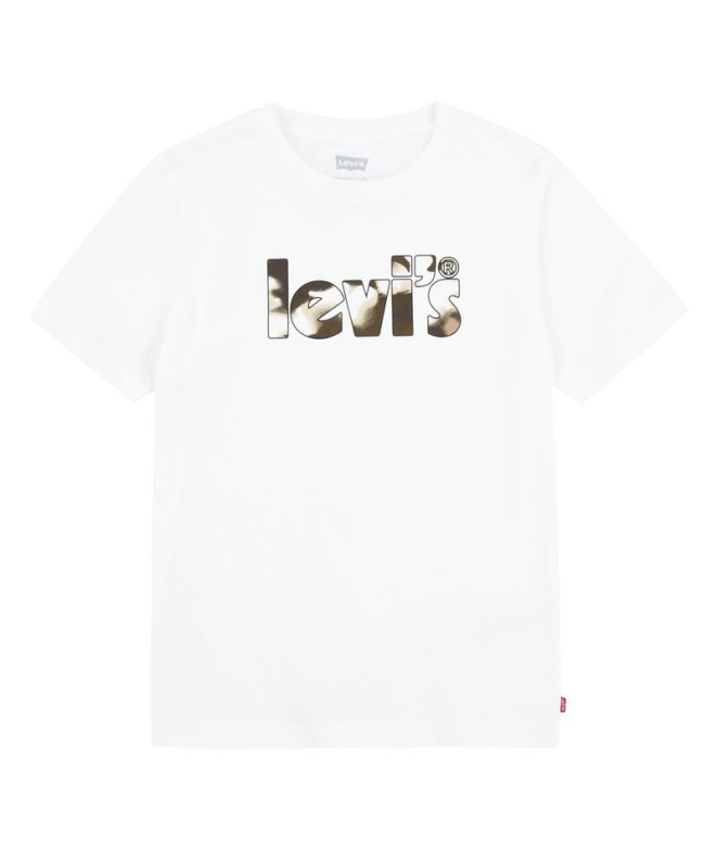 Levi's Camo Poster Logo Bright White Boy's T-Shirt