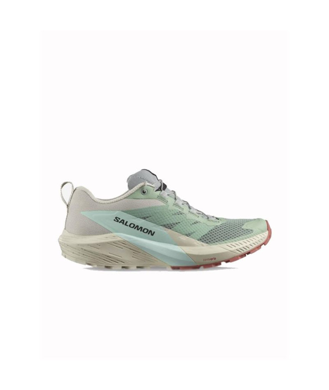 Chaussures de running sur sentier Salomon Sense Ride 5 Femmes Vert/Gris/Bleu