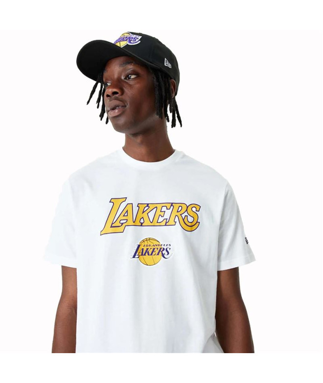 Camiseta New Era NBA LA Lakers Blanco Hombre