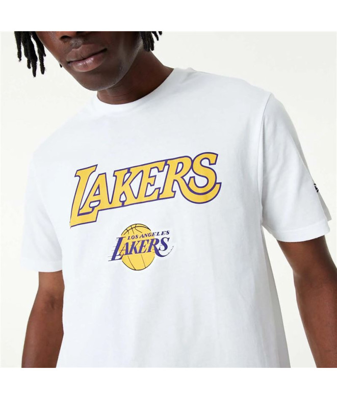 New Era T-Shirt NBA LA Lakers branca para homem