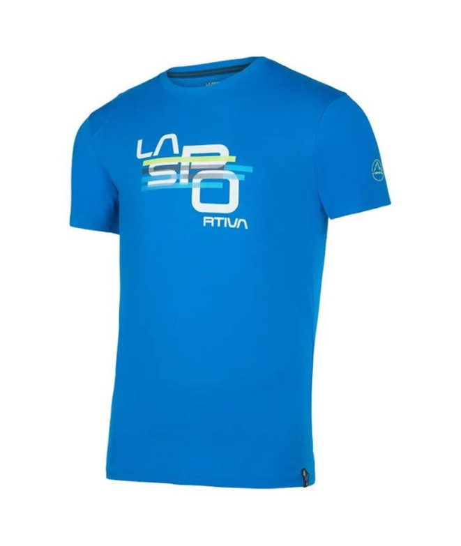 Camiseta de Montaña La Sportiva Stripe Cube Electric Azul Hombre