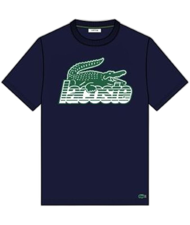 T-shirt Lacoste Héritage Regular Fit Contrast Branded Blue Hommes