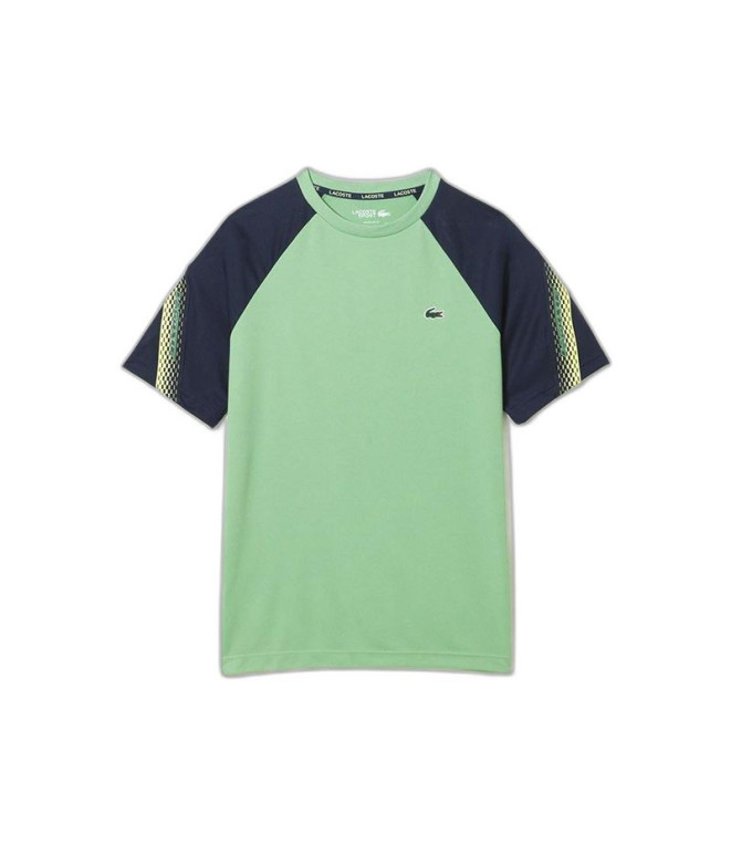 Camiseta Lacoste Sport Regular Fit Color-Block Tennis Verde Hombre