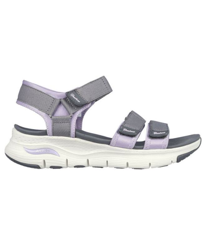 Zapatillas Skechers Arch Fit - Fresh Blo Mujer Charcoal Webbing/Lavender