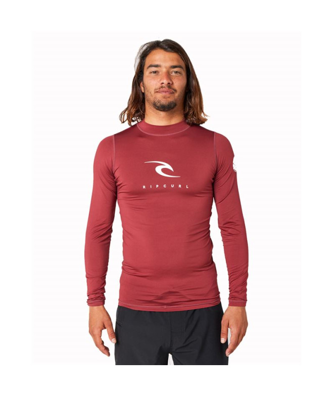 T-Shirt Rip Curl Lycra Rip Curl Corps L/S Homme Rouge