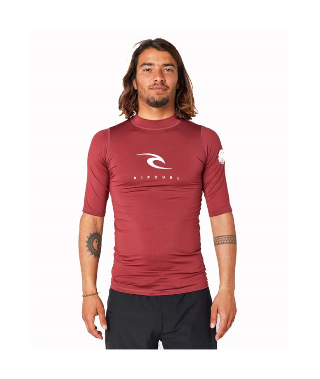 T-shirt Rip Curl Lycra Rip Curl Corps S/S Homme Rouge