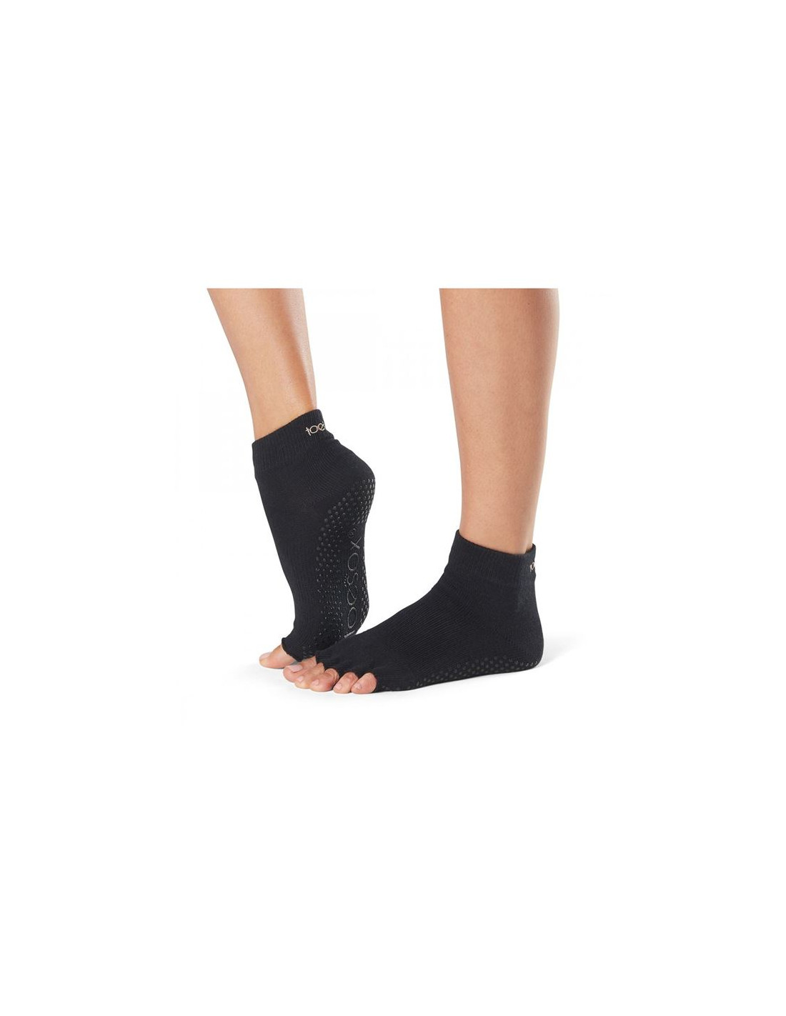 Toesox - calcetin antidezlizante - Ankle sin dedos - Negro