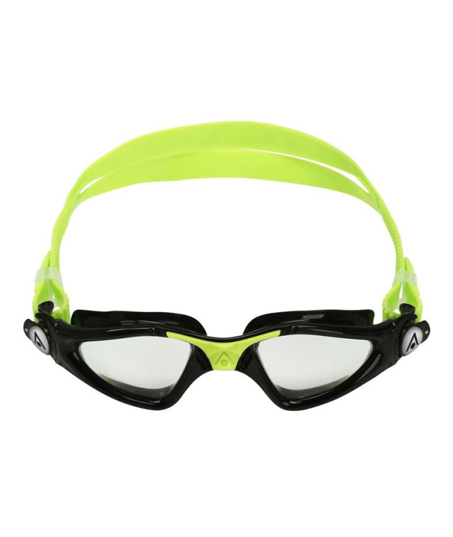 Óculos de natação Aqua Sphere Kayenne Jr Preto Verde Lentes Transparentes Óculos de natação para crianças