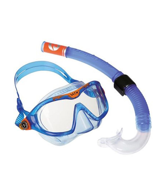 Set Tubo + Máscara Aqua Lung Mix Combo Blue Orange Infantil