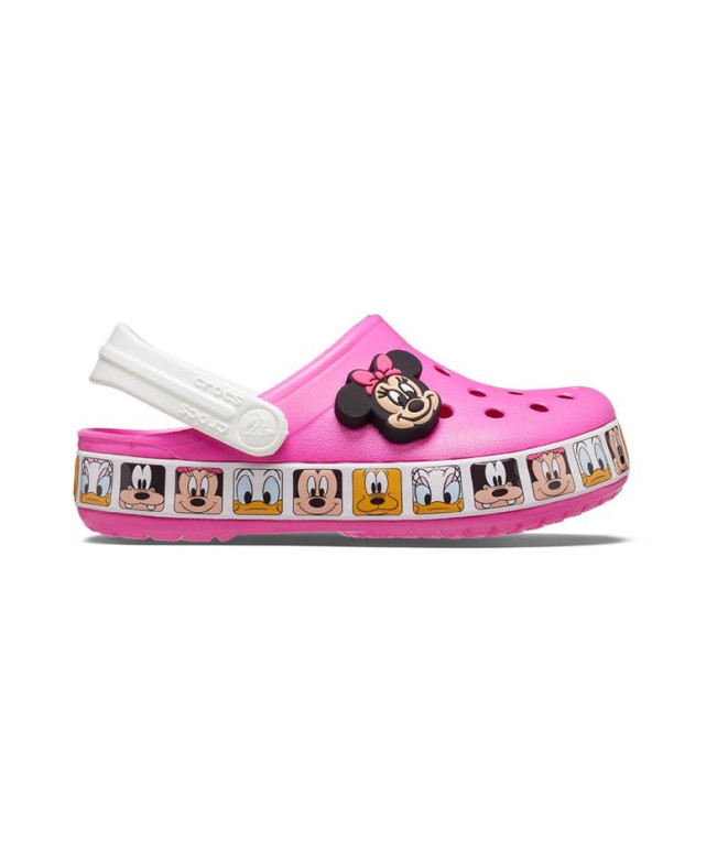 Zuecos Crocs FL Minnie Mouse Band Clog Electric Pink Infantil