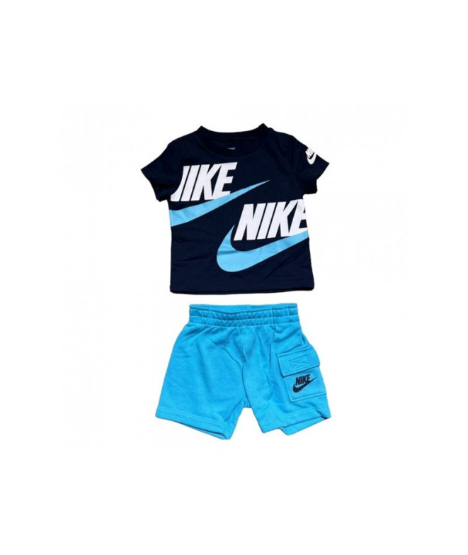 Conjunto Nike Malha Curto Azul Infantil