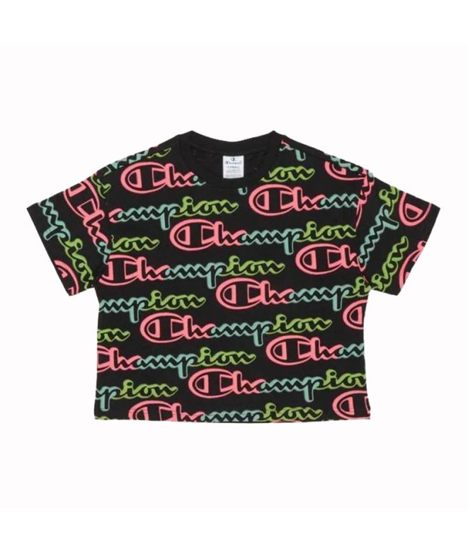 Camiseta Champion Crewneck Croptop Negro Mujer
