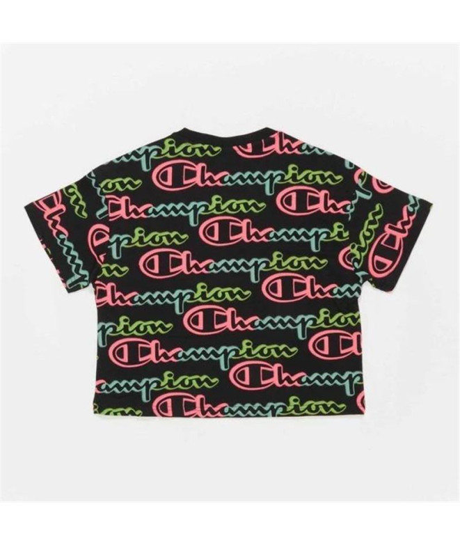 T-shirt Champion Crewneck Croptop Femmes Noir