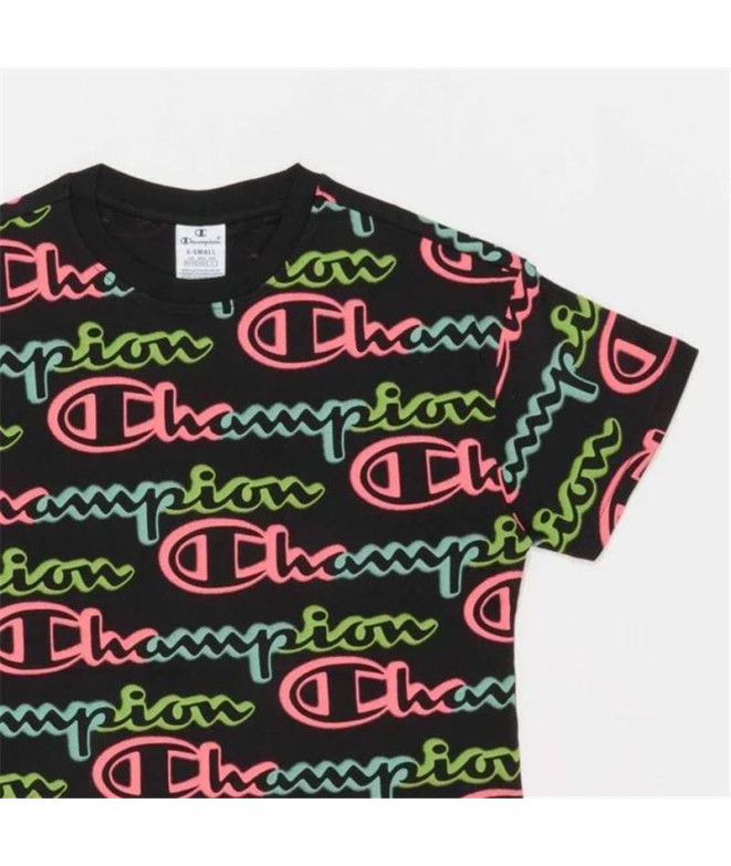 T-shirt Champion Crewneck Croptop Femmes Noir