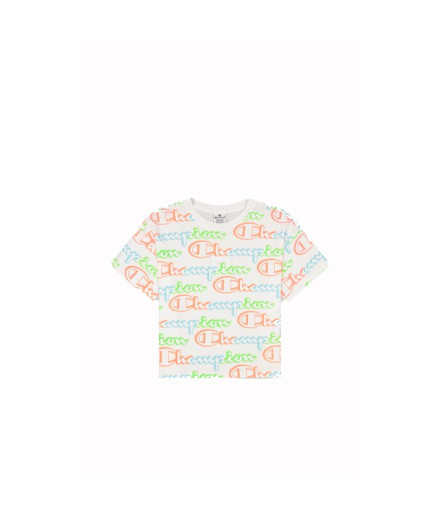 T-shirt Champion Crewneck Croptop Femmes Blanc