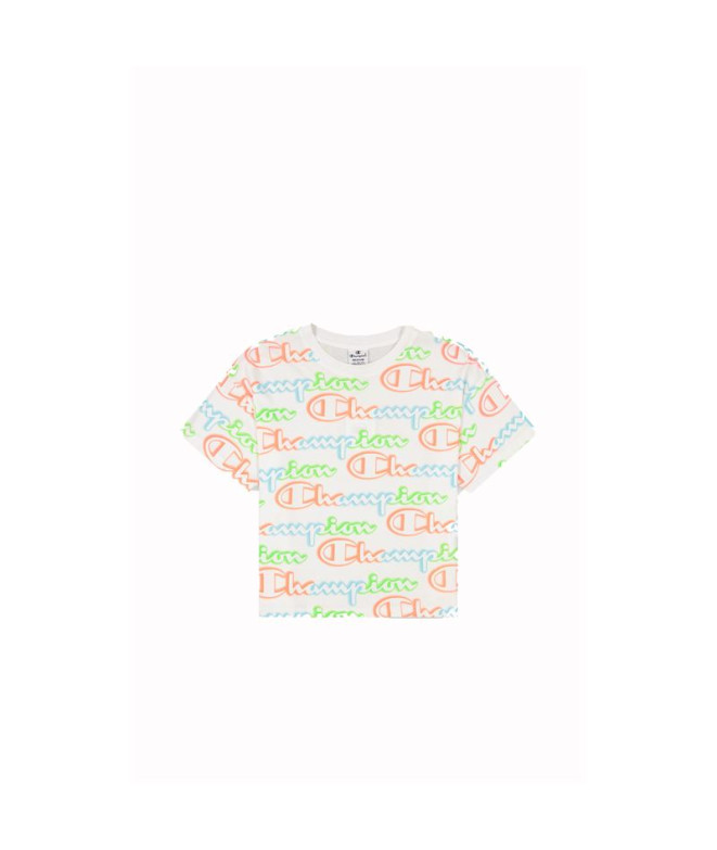 Camiseta Champion Crewneck Croptop Blanco Mujer