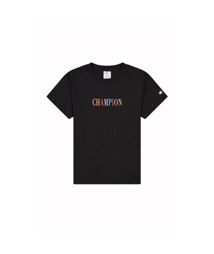T-shirt Champion Crewneck Croptop Femmes Noir T-shirt Champion Crewneck Croptop Femmes Noir