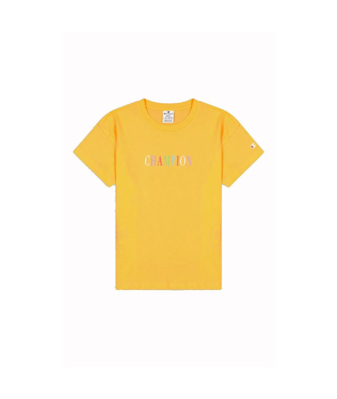 Camiseta Champion Crewneck Croptop Amarillo Mujer
