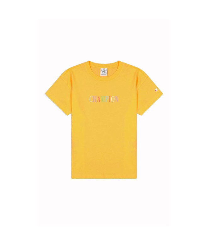 T-shirt Champion Croptop à col ras du cou pour femmes Jaune