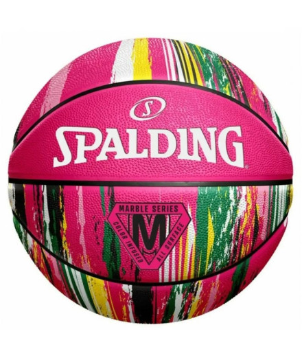 Pelota de Baloncesto Spalding Marble Series Pink Sz6 Rubber