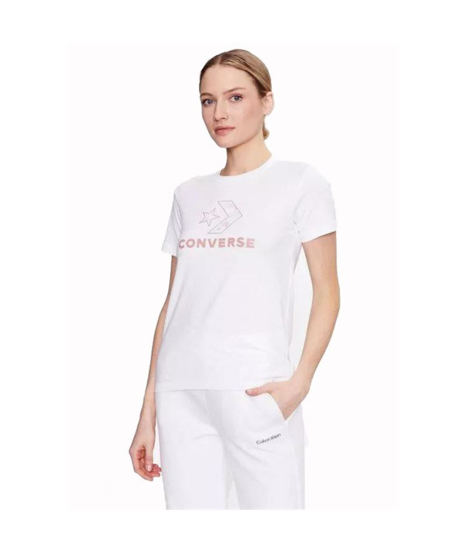 T-Shirt Converse Seasonal Star Chevron Branco para mulher
