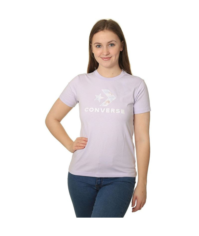 Camiseta Converse Seasonal Star Chevron Lavanda Mujer