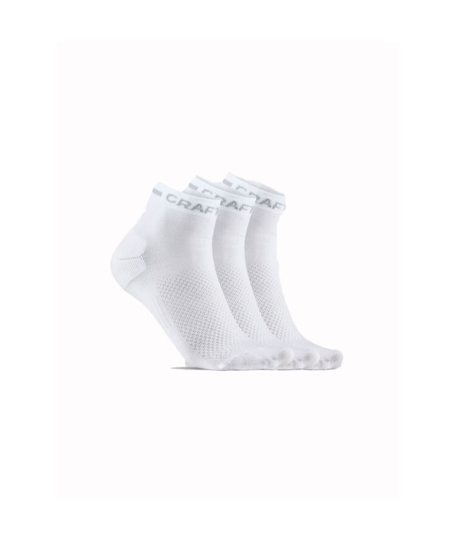 Chaussettes de Running Craft Core Dry Mid 3-Pack Blanc