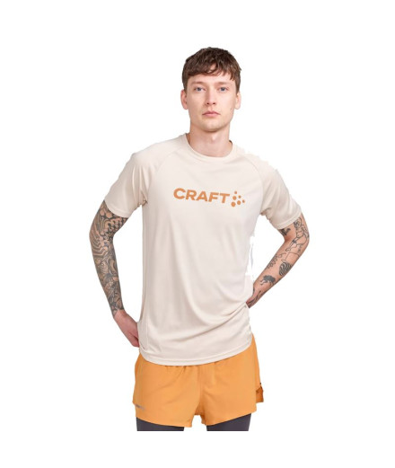 T-shirt Running Homme by Craft Core Essence Logo Ecru