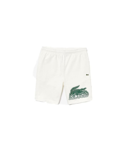 Calças Lacoste Héritage Contrasted Crocodile White Men's