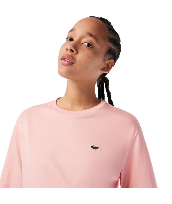 Camiseta Lacoste Crew Neck Premium Cotton Rosa...