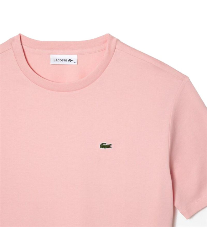 Camiseta Lacoste Crew Neck Premium Cotton Rosa...
