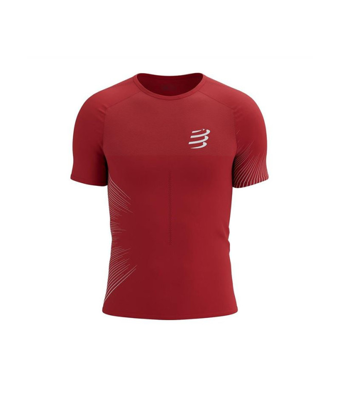 Camiseta de Running Compressport Performance SS M High Risk Rojo