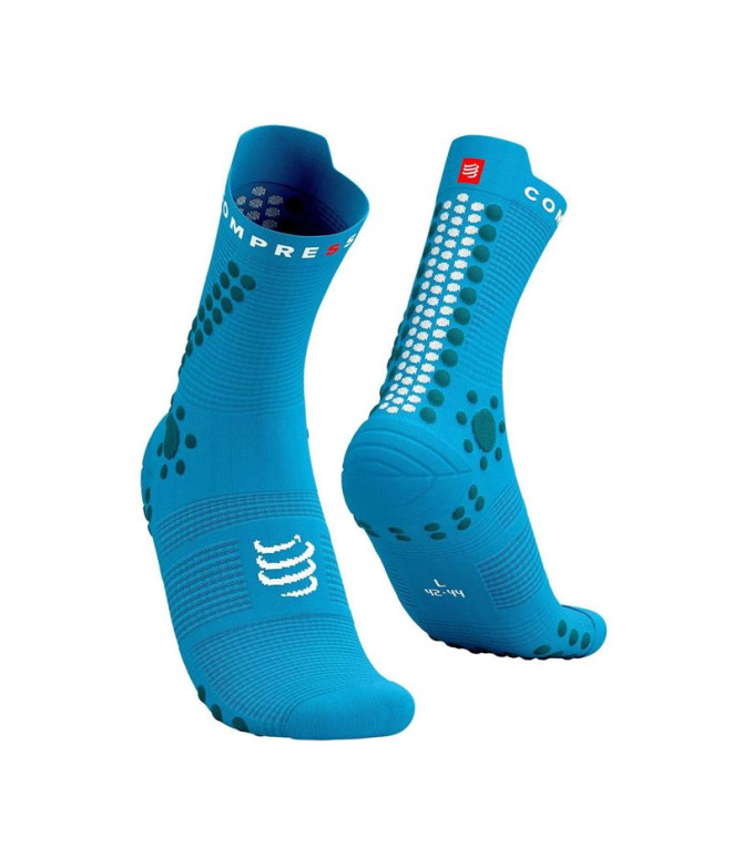 Meias de Running Compressport Pro Racing v4.0 Trail Hawaiian Ocean