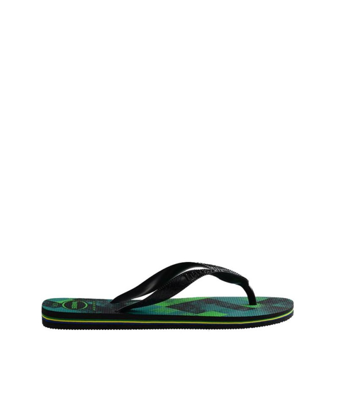 Flip Flops Havaianas Brasil Fresh Men's Preto/Preto/Folha Verde