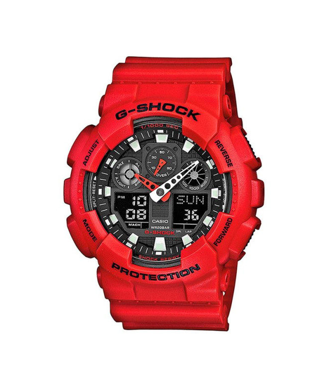 Relógio Casio G-Shock Analógico-Digital GA-100 Vermelho