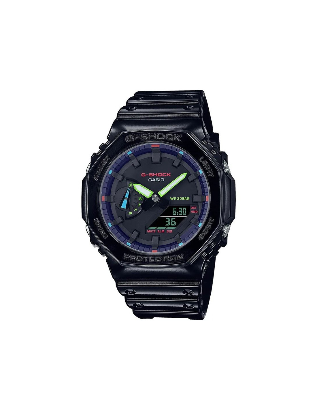 Reloj casio g-shock analógico-digital ga-2100 azul oscuro