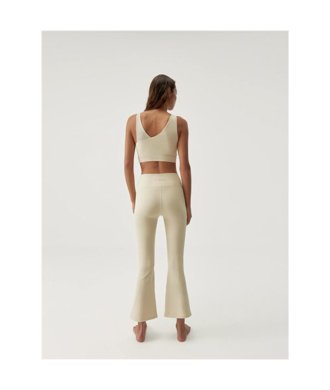 Mallas Born Living Yoga Jin Flare Oat Milk Mujer