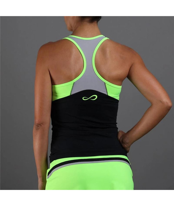 T-Shirt Padel Endless Flow Femme Noir-Vert
