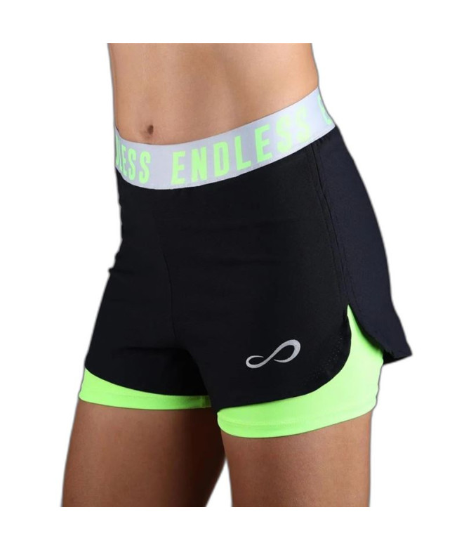 Short Padel Endless Tech Iconic Femme Noir-Vert