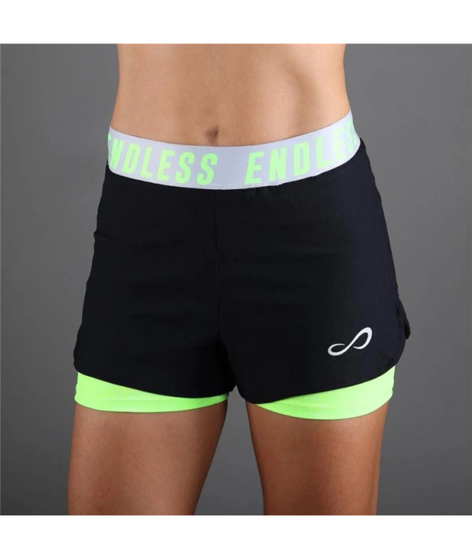 Short Padel Endless Tech Iconic Femme Noir-Vert