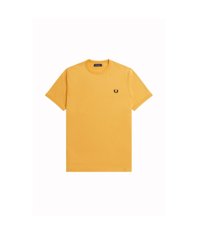 Camiseta Fred Perry Ringer Hombre Amarillo