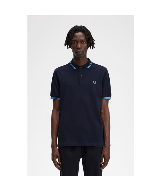 Polo bleu marine pour hommes Fred Perry Twin...