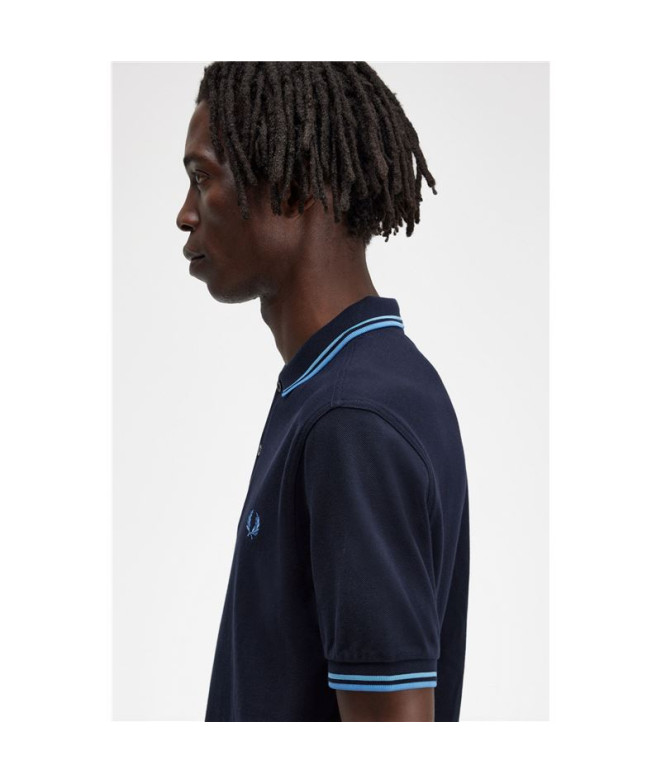 Polo bleu marine pour hommes Fred Perry Twin...