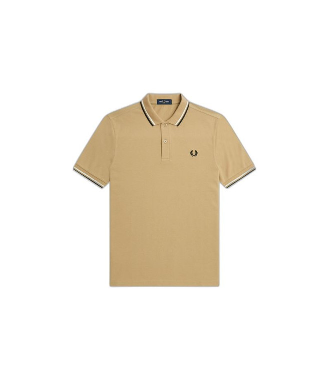 Polo Fred Perry Twin Tipped Castanho para homem